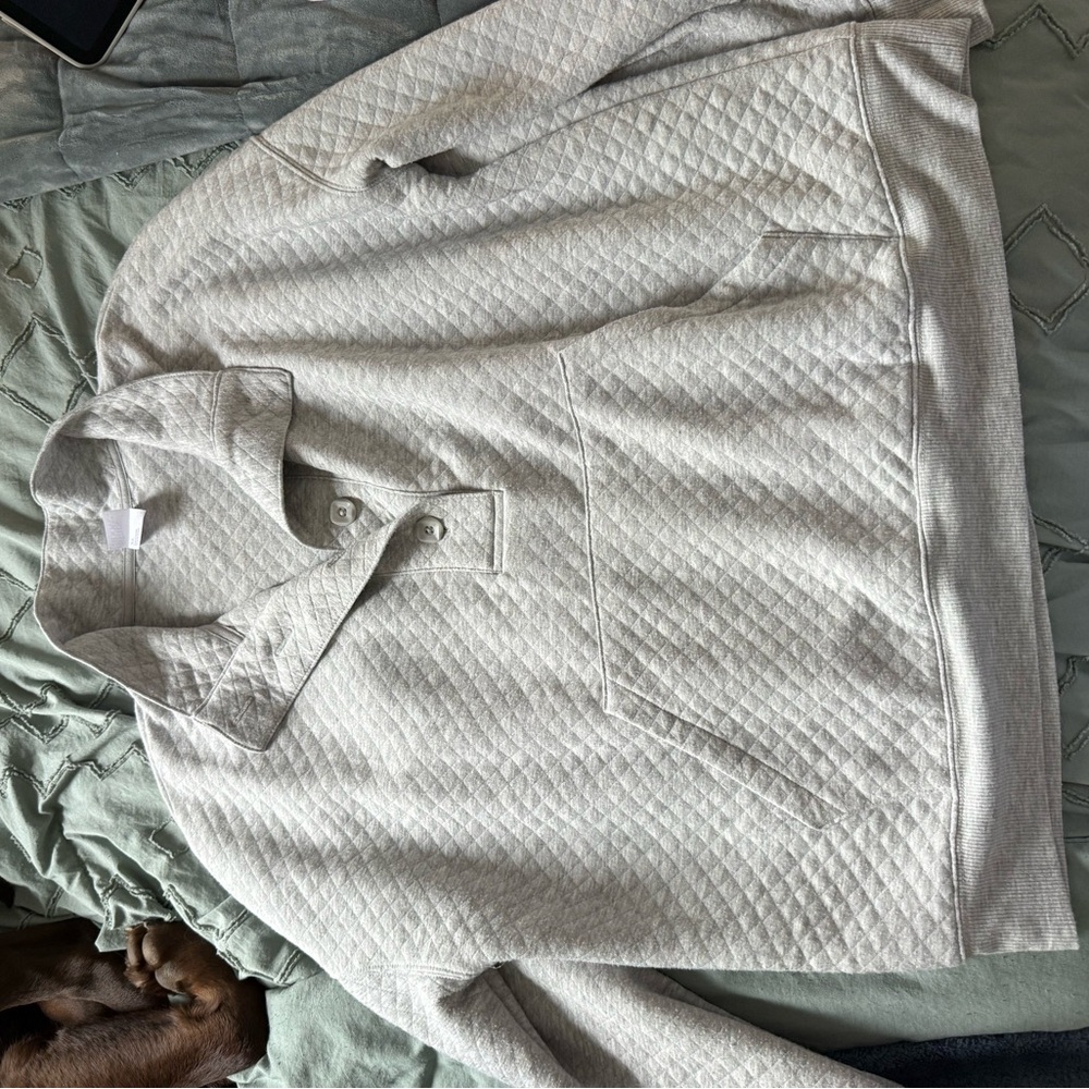 Stars Above Light Gray Quilted Sweatshirt